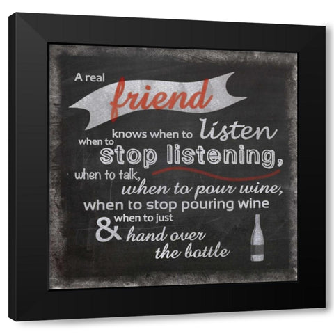 Real Friend Black Modern Wood Framed Art Print by Gibbons, Lauren