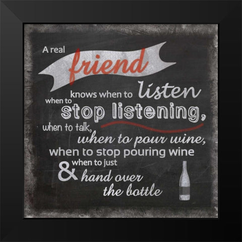 Real Friend Black Modern Wood Framed Art Print by Gibbons, Lauren