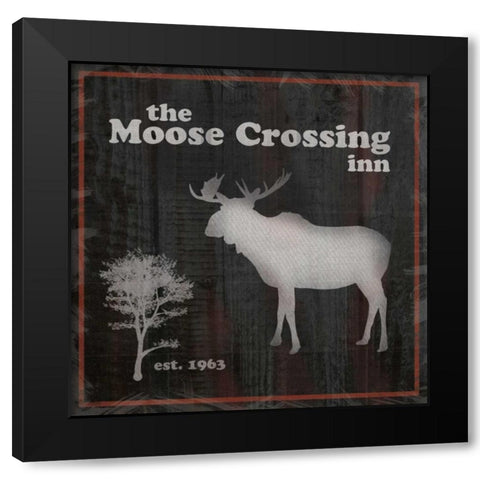 Moose Crossing Black Modern Wood Framed Art Print with Double Matting by Gibbons, Lauren