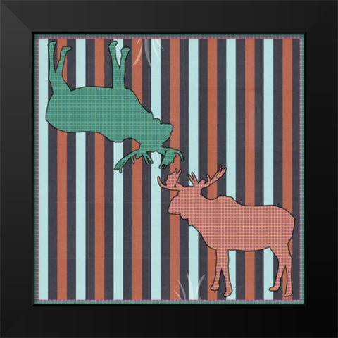 Moose Patterns Black Modern Wood Framed Art Print by Gibbons, Lauren