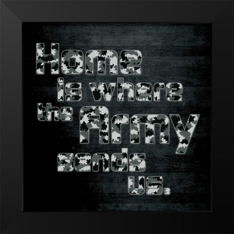 Army Home Black Modern Wood Framed Art Print by Gibbons, Lauren