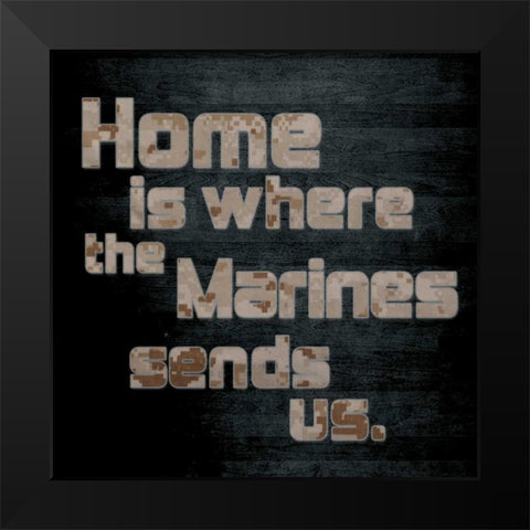 Marines Home Black Modern Wood Framed Art Print by Gibbons, Lauren