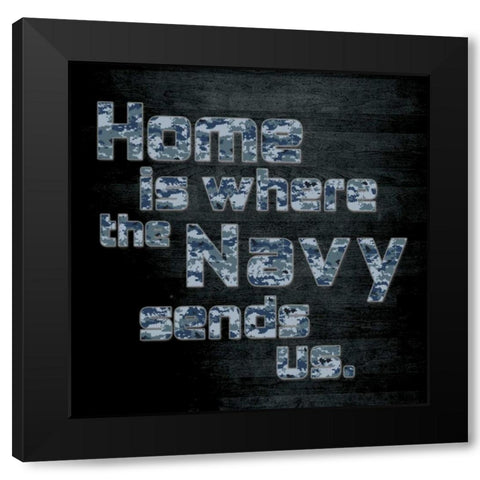 Navy Home Black Modern Wood Framed Art Print by Gibbons, Lauren