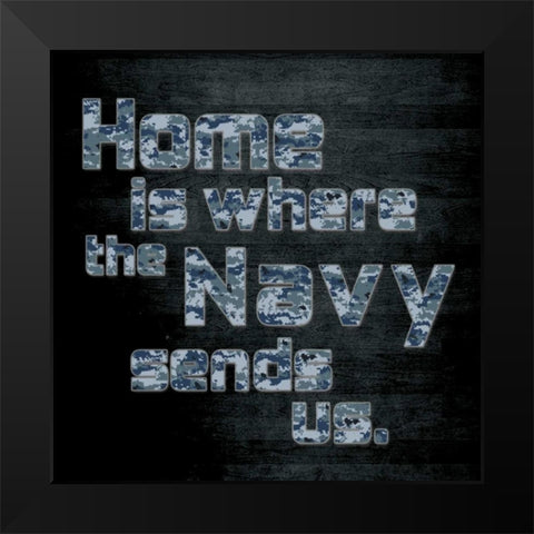 Navy Home Black Modern Wood Framed Art Print by Gibbons, Lauren