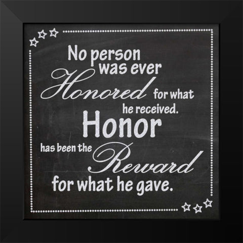 Honor Black Modern Wood Framed Art Print by Gibbons, Lauren