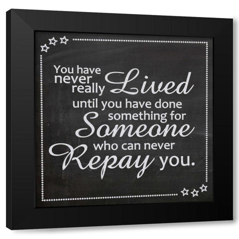Never Really Lived Black Modern Wood Framed Art Print with Double Matting by Gibbons, Lauren