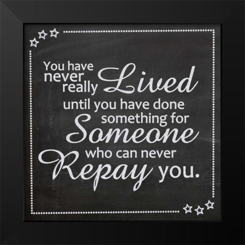 Never Really Lived Black Modern Wood Framed Art Print by Gibbons, Lauren