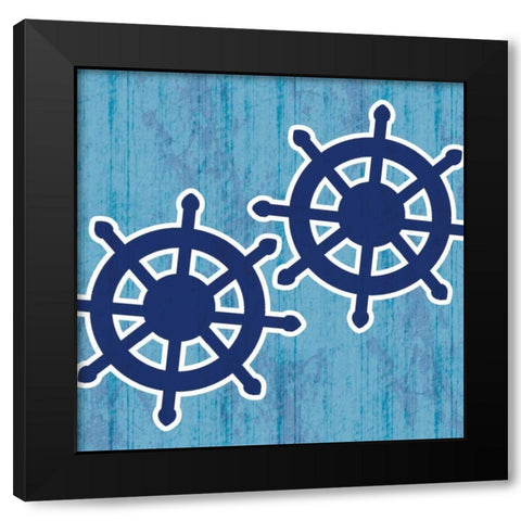 Blue Wheel Black Modern Wood Framed Art Print with Double Matting by Gibbons, Lauren