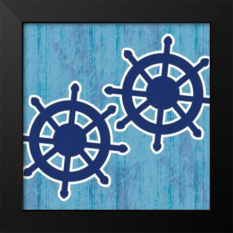 Blue Wheel Black Modern Wood Framed Art Print by Gibbons, Lauren