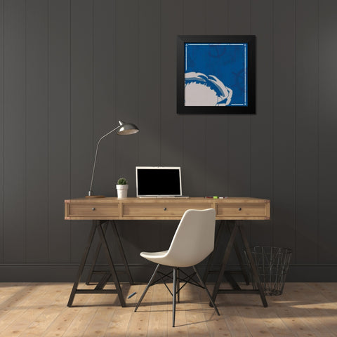Blue  Sea Crab Black Modern Wood Framed Art Print by Gibbons, Lauren