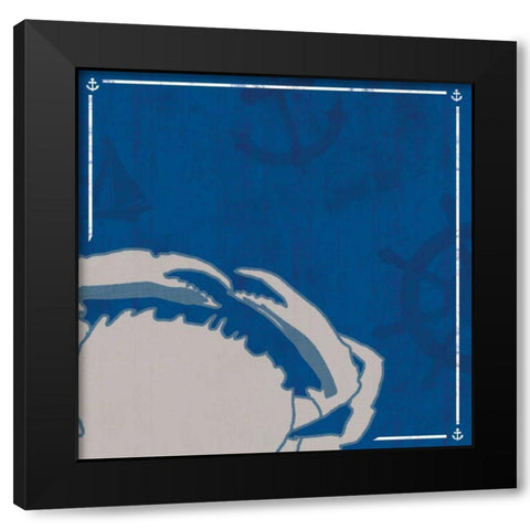 Blue  Sea Crab Black Modern Wood Framed Art Print with Double Matting by Gibbons, Lauren