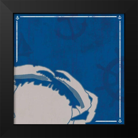 Blue  Sea Crab Black Modern Wood Framed Art Print by Gibbons, Lauren