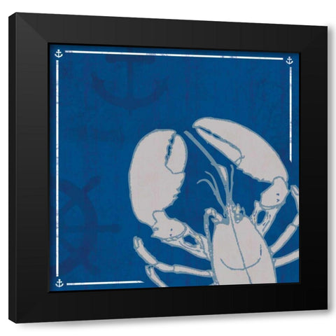 Blue Sea Lobster Black Modern Wood Framed Art Print by Gibbons, Lauren