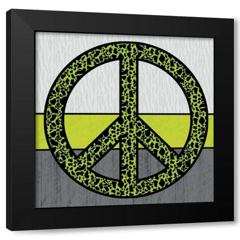 Peace Green Black Modern Wood Framed Art Print by Gibbons, Lauren