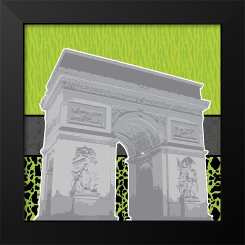 Eiffel Tween Green 2 Black Modern Wood Framed Art Print by Gibbons, Lauren