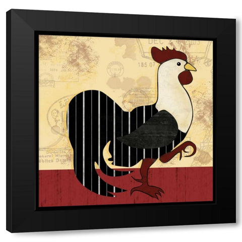 A Horizontal Rooster Black Modern Wood Framed Art Print by Gibbons, Lauren