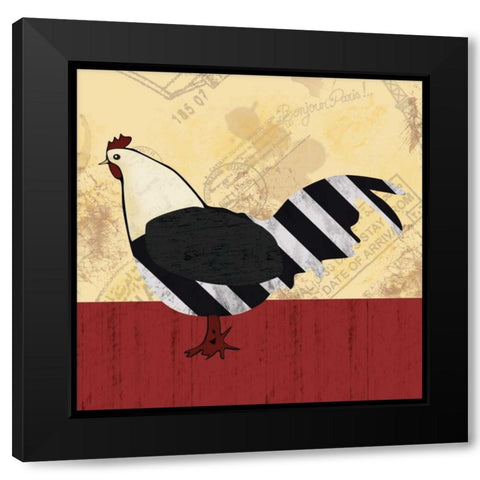 A Black Hen Black Modern Wood Framed Art Print with Double Matting by Gibbons, Lauren
