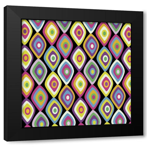 World Pattern 2 Black Modern Wood Framed Art Print with Double Matting by Gibbons, Lauren