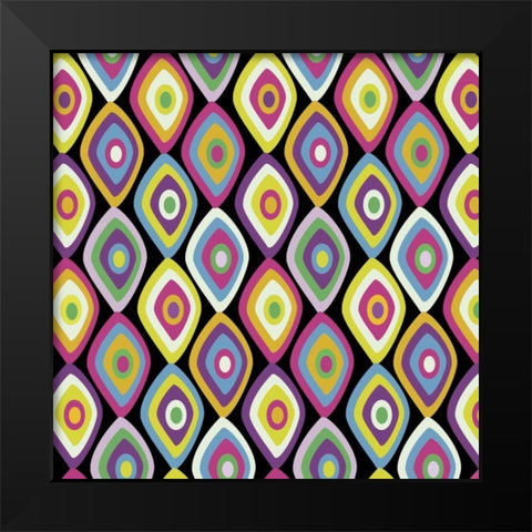 World Pattern 2 Black Modern Wood Framed Art Print by Gibbons, Lauren