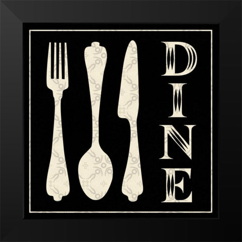 Dine A1 Black Modern Wood Framed Art Print by Gibbons, Lauren