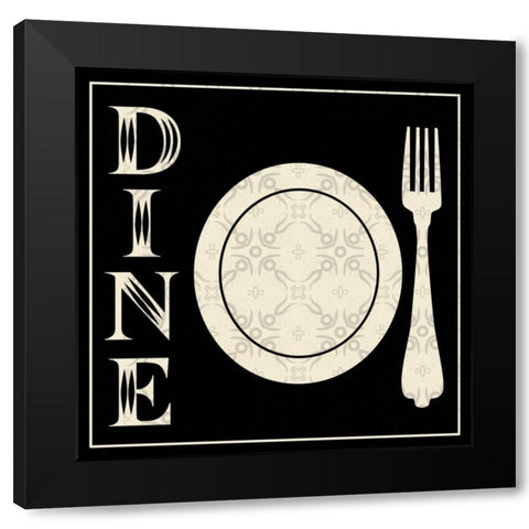 Dine B1 Black Modern Wood Framed Art Print with Double Matting by Gibbons, Lauren