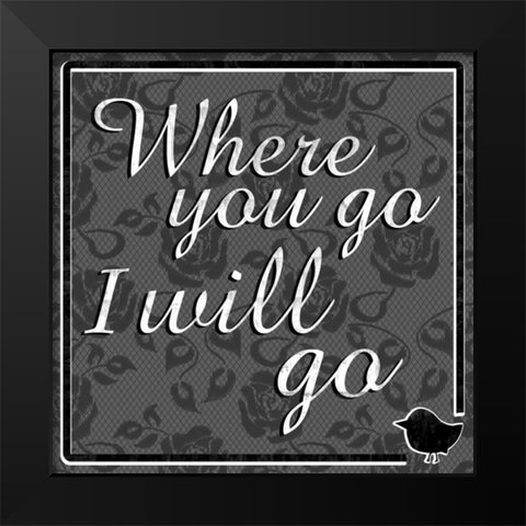 Where Go Black Modern Wood Framed Art Print by Gibbons, Lauren