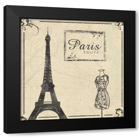 Paris 2b Black Modern Wood Framed Art Print with Double Matting by Gibbons, Lauren