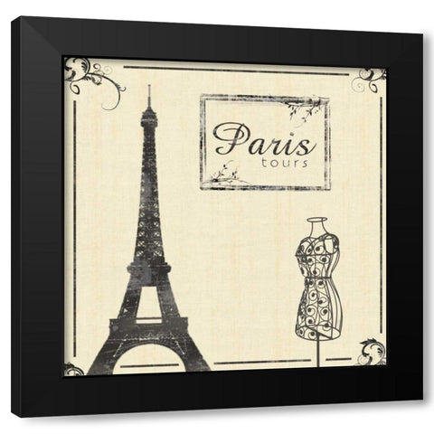 Paris 2 Black Modern Wood Framed Art Print by Gibbons, Lauren