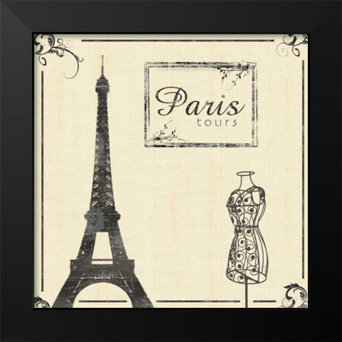 Paris 2 Black Modern Wood Framed Art Print by Gibbons, Lauren