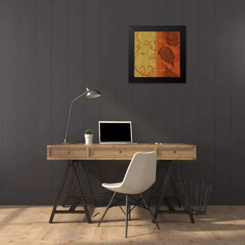 Floral 1 Black Modern Wood Framed Art Print by Gibbons, Lauren