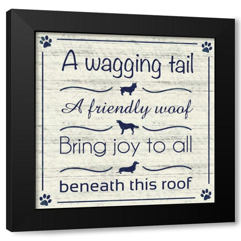 Wagging Tail Black Modern Wood Framed Art Print with Double Matting by Gibbons, Lauren