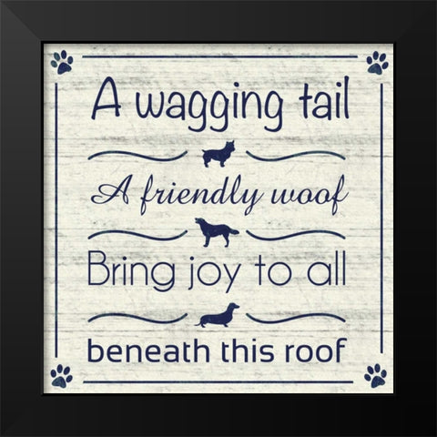 Wagging Tail Black Modern Wood Framed Art Print by Gibbons, Lauren
