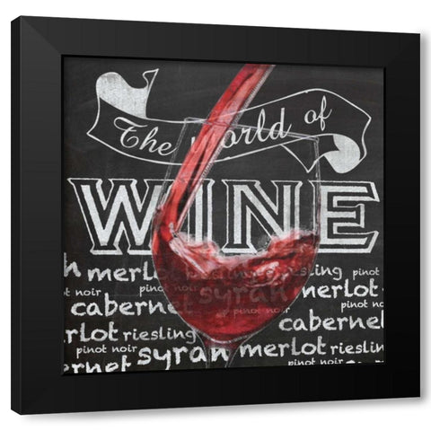 Wine Glass 1 Black Modern Wood Framed Art Print with Double Matting by Gibbons, Lauren