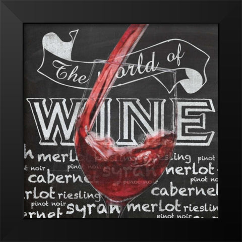 Wine Glass 1 Black Modern Wood Framed Art Print by Gibbons, Lauren