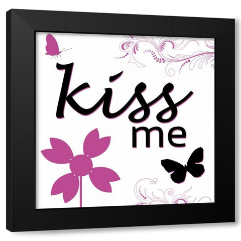 Kiss Me Black Modern Wood Framed Art Print with Double Matting by Gibbons, Lauren