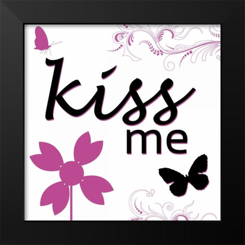 Kiss Me Black Modern Wood Framed Art Print by Gibbons, Lauren