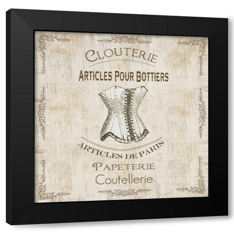 Parchment  Bath  Bustier Black Modern Wood Framed Art Print by Gibbons, Lauren