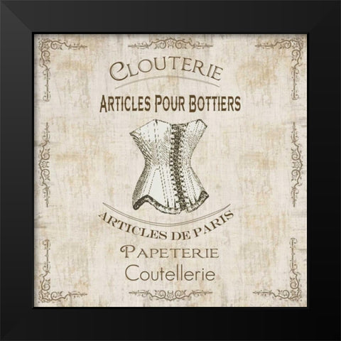 Parchment  Bath  Bustier Black Modern Wood Framed Art Print by Gibbons, Lauren