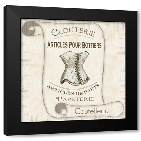 Scroll Bath Bustier Black Modern Wood Framed Art Print by Gibbons, Lauren