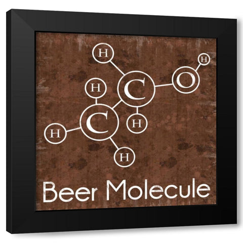 Beer Molecule Brown Black Modern Wood Framed Art Print by Gibbons, Lauren