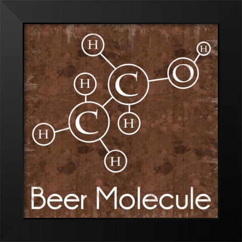 Beer Molecule Brown Black Modern Wood Framed Art Print by Gibbons, Lauren