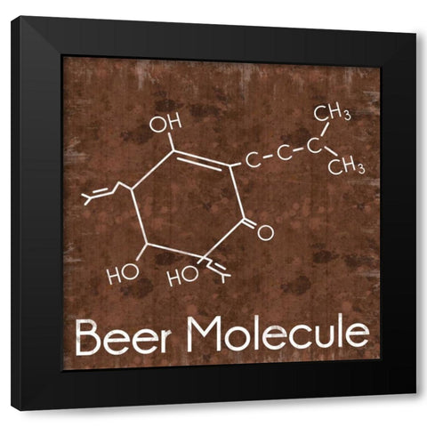 Beer Molecule 2 Brown Black Modern Wood Framed Art Print by Gibbons, Lauren