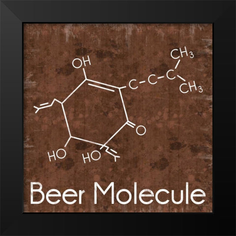 Beer Molecule 2 Brown Black Modern Wood Framed Art Print by Gibbons, Lauren