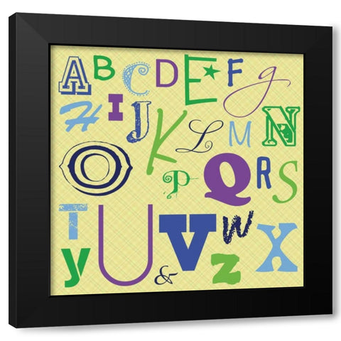 Kids Alphabet Black Modern Wood Framed Art Print by Gibbons, Lauren