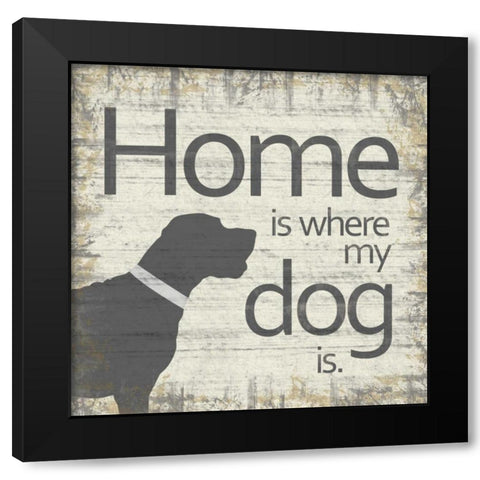 Dogs Home Black Modern Wood Framed Art Print by Gibbons, Lauren