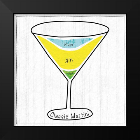 Martini Black Modern Wood Framed Art Print by Gibbons, Lauren