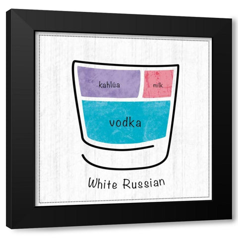 White Russian Black Modern Wood Framed Art Print by Gibbons, Lauren