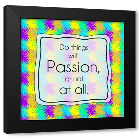 Passion Colorful Black Modern Wood Framed Art Print with Double Matting by Gibbons, Lauren