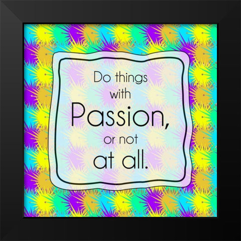Passion Colorful Black Modern Wood Framed Art Print by Gibbons, Lauren