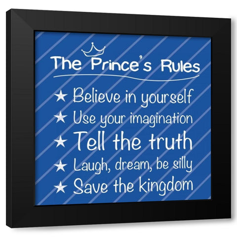 Prince Rules Black Modern Wood Framed Art Print by Gibbons, Lauren